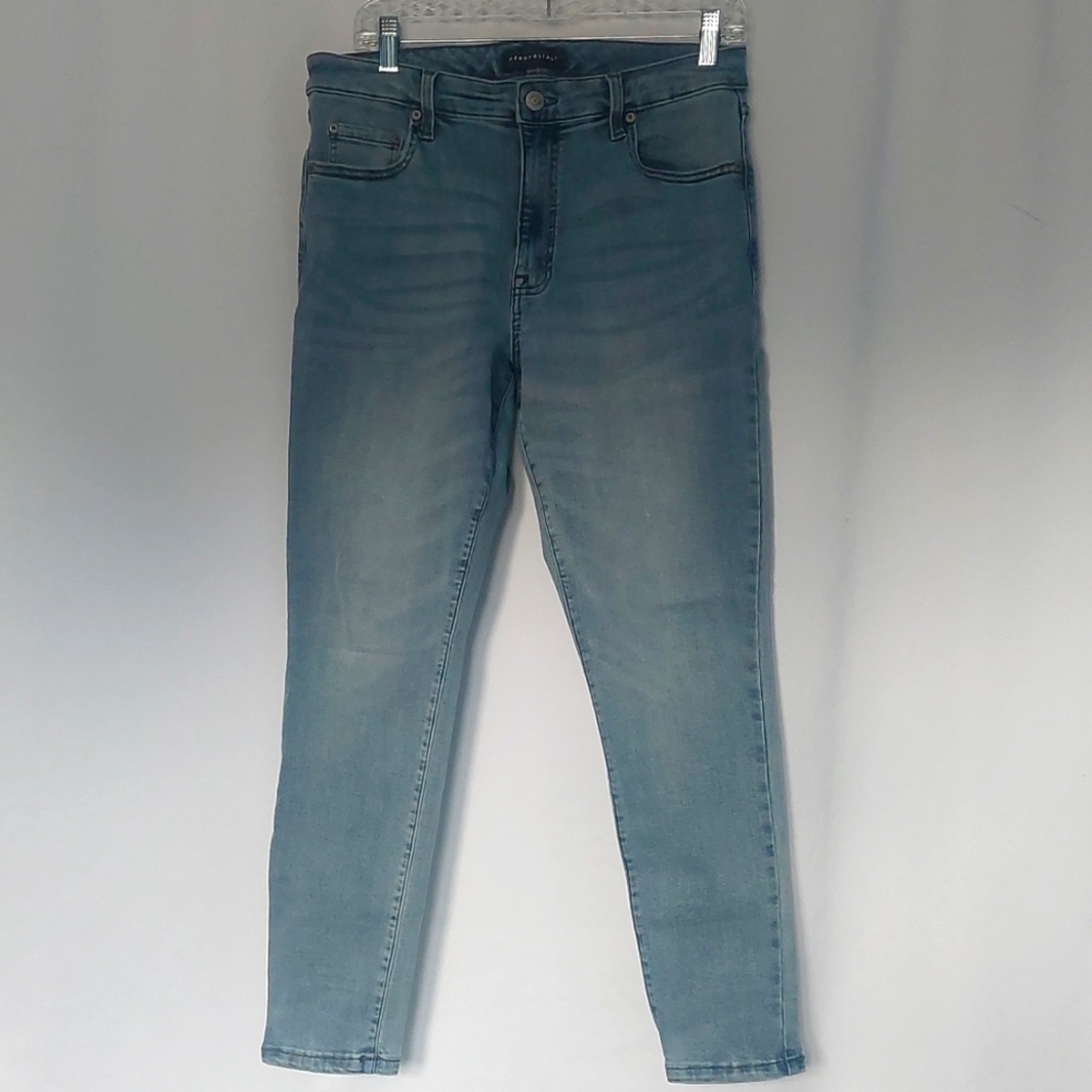 Hollister Sky High Rise Blue Denim Jeans Womens Size 10